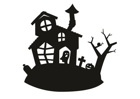 10 Haunted House Pumpkin Stencil