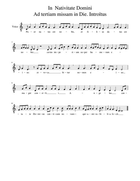 puer natus sheet music for vocals solo