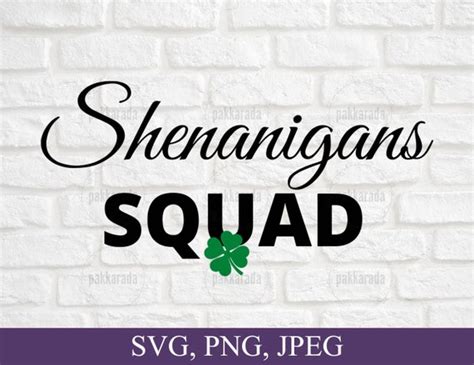 Shenanigans Squad Svg St Patricks Day Svg Funny St Patricks Etsy