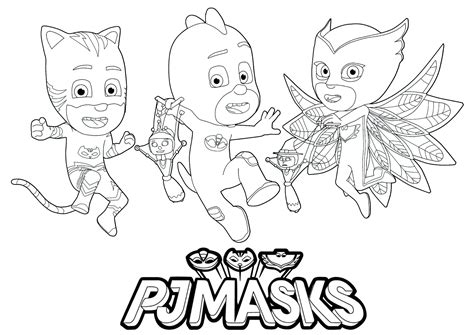 Coloring Page Pj Masks To Print For Free Kids Coloring Mask
