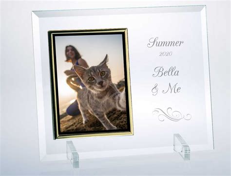 Engraved Straight Glass Picture Frame Self Standing