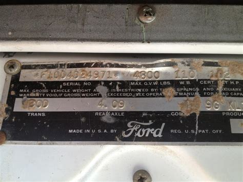 Ford F1 Vin Decoder