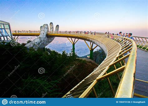 View Of The Golden Bridge In Hoi An Editorial Photo Image Of Tourism