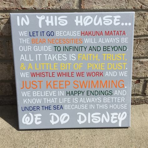 In This House We Do Disney Canvas Sign Etsy