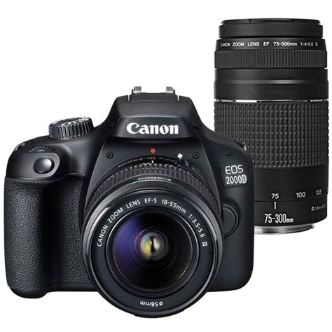 Canon Eos 2000d 241mp Dslr Camera 18 55mm Iii Lens 75 300mm Lens