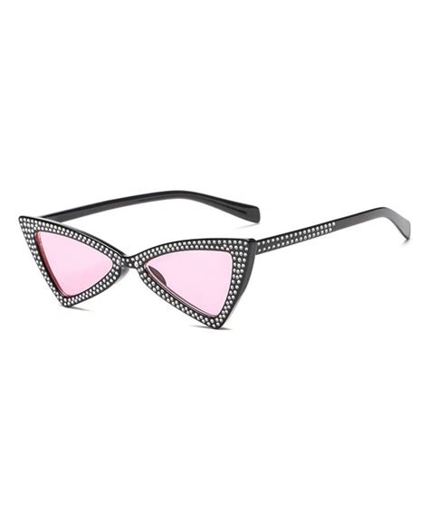 Clout Goggles Small Cat Eye Sunglasses Bold Retro Mod Diamond Set