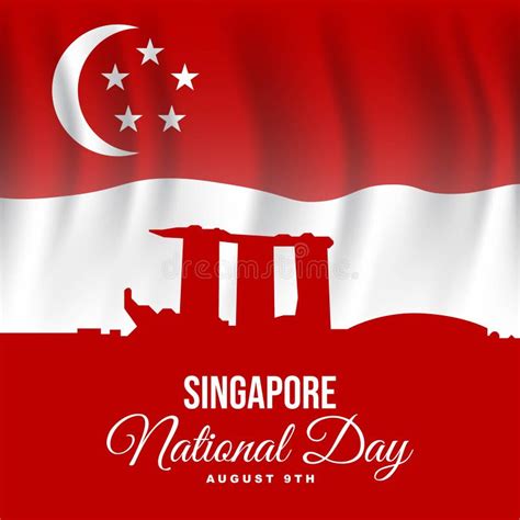 Singapore National Day Background Design Stock Vector Illustration Of