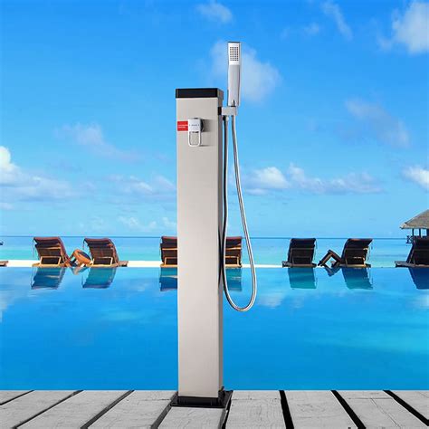 Amgym Solar Outdoor Shower Brushed Stainless Steel Outdoor