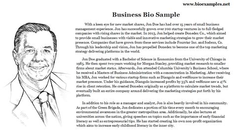 Free Sample Of Personal Biography Master Of Template Document