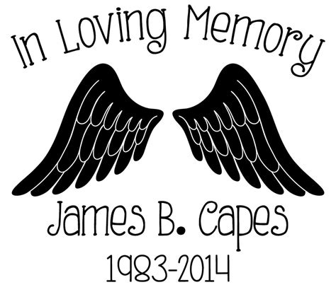 In Loving Memory Car Window Decal With Angel Wings Car Etsy