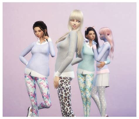 Cute Harajuku Sweaters At Dani Paradise Via Sims 4 Updates Sims 4