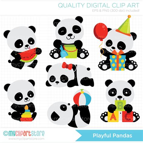 Clipart Playful Pandas Panda Clipart Baby Panda Clipart