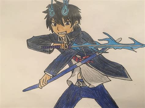 Rin From Blue Exorcist Blue Exorcist Drawings Humanoid Sketch