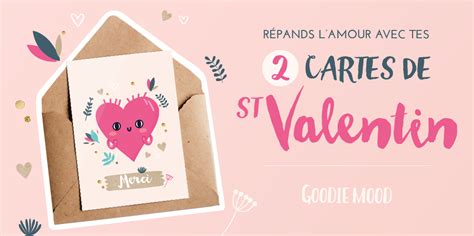 Carte Saint Valentin A Imprimer Printable Deux Cartes Pour La St