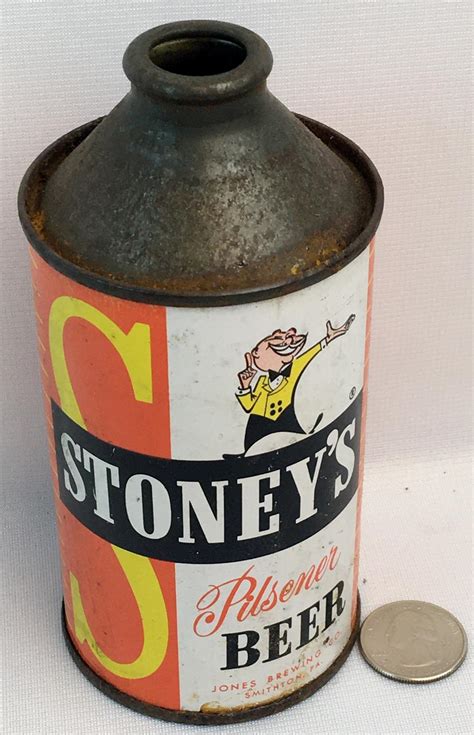 Lot Vintage C 1950 Stoney S Pilsner Beer 12oz Cone Top Beer Can