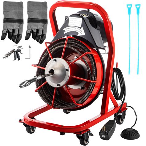 Vevor Drain Cleaner Machine Electric Drain Auger 75 Ft X 38 In Cable