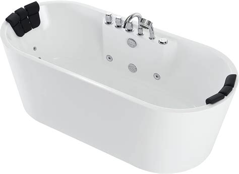 Buy Empava 67 Freestanding Whirlpool Bathtub Oval With 8 Hydromassage Water Jets Luxury Acrylic