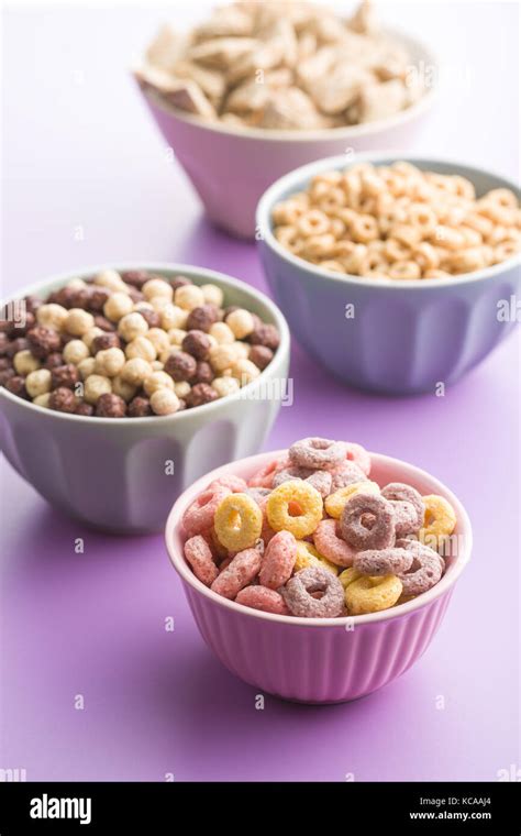 Different Breakfast Cereals In Bowl Stock Photo Alamy