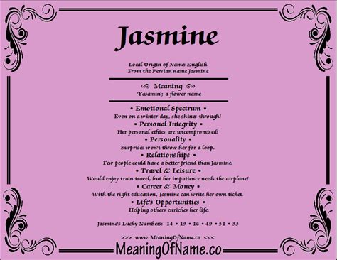 Jasmine Meaning Of Name