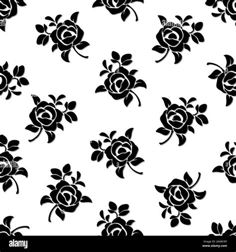 Vector Seamless Black And White Floral Pattern Stock Vector Image And Art
