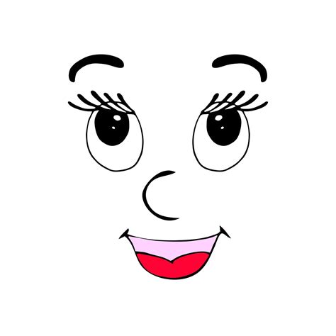 Hand Drawn Cartoon Face Eyes Nose Mouth 21217226 Vector Art At Vecteezy