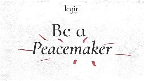 Be A Peacemaker Christs Commission Fellowship