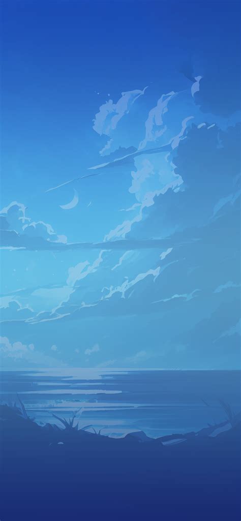 Sea Blue Anime Background Wallpapers Blue Anime Wallpapers