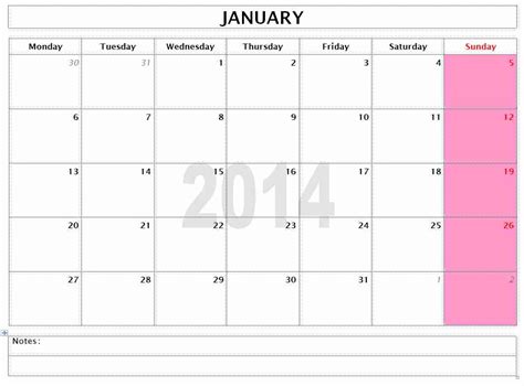 2014 Monthly Calendar Template For Microsoft Word Images Frompo