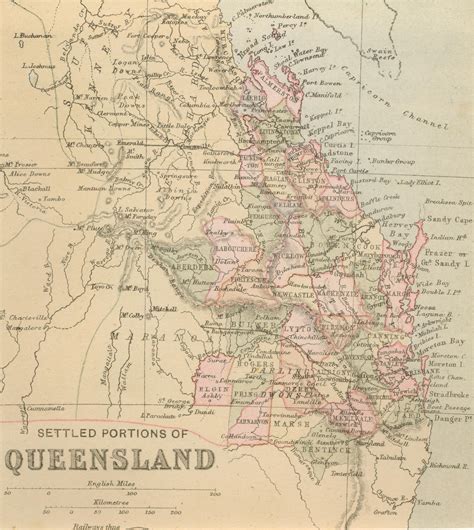 Settled Portions Of Queensland 1880 Queensland Historical Atlas