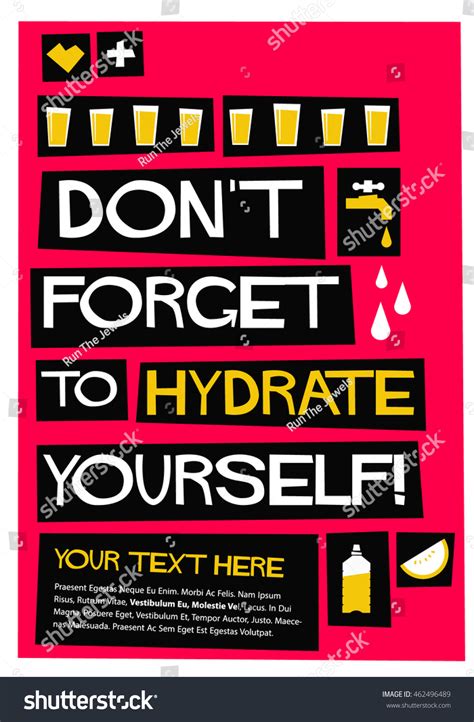 Dont Forget Hydrate Yourself Flat Style Stock Vector Royalty Free