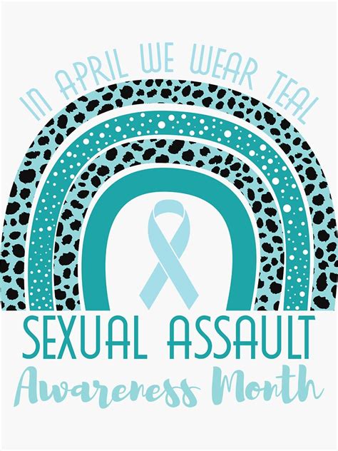 In April We Wear Teal Sexual Assault Awareness Month Sticker By