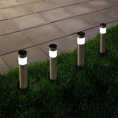 Solar Outdoor Led Light Battery Operated Stainless Steel Path Walkway