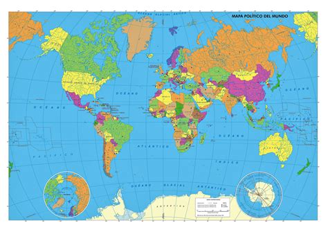 Paises Y Capitales Del Mundo Planisferio Con Nombres Mapa Politico