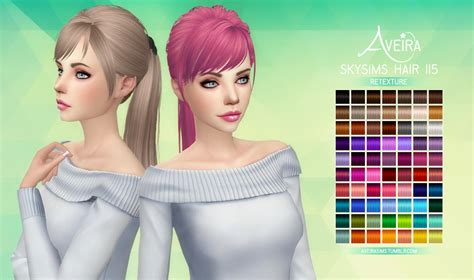 Aveiras Sims 4 Skysims Hair 115 Retexture Sims 4 Hair Sims Images And