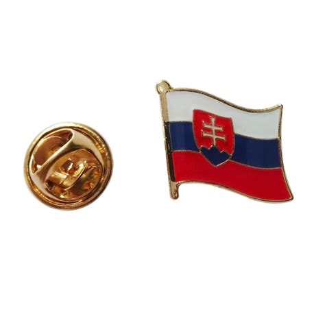 Slovak Republic Country Flag Lapel Pin Badgeiron Plated Brasspaints