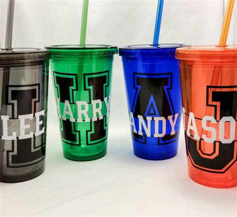 Personalized Acrylic Tumbler Monogrammed Cup Custom Design Travel