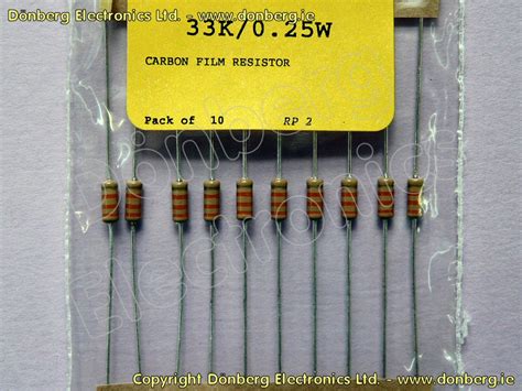 Resistor 33k Ohms 025w Carbon Film Resistor