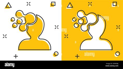 Mind People Icon In Comic Style Human Frustration Vector Cartoon