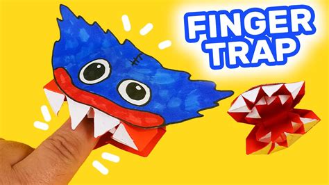 Huggy Wuggy Origami Finger Trap How To Make A Paper Antistress Toy