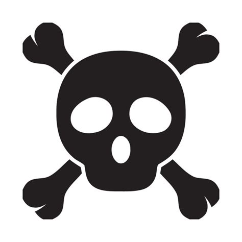 Death Symbol Skull And Bones Black Pirate Logo Icon Emoticon Death T Shirt Teepublic