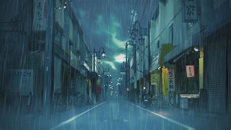 Artstation The Rainy Town Of Japan Bg Satoshi Ueda