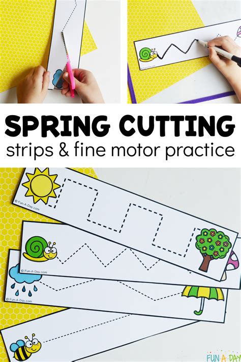 Spring Cutting Strips Fine Motor Free Printable Fun A Day