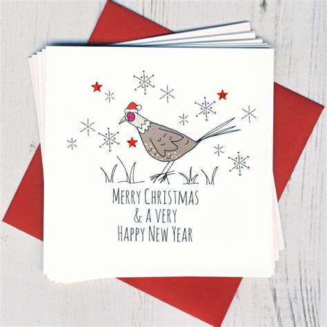 pack of personalised pheasant christmas cards by eggbert and daisy christmas cards christmas
