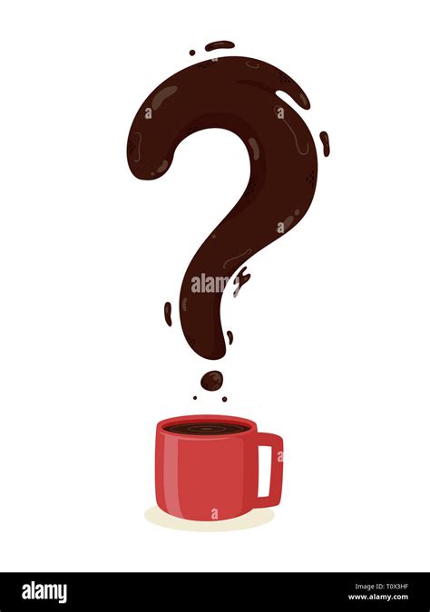 Illustration Of A Coffee Drink In A Cup With A Question Mark Stock