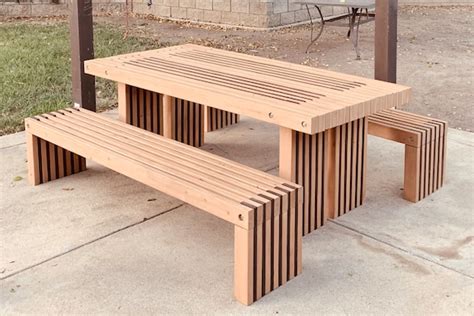 Simple Picnic Table Plans 2x4 Outdoor Furniture Diy Easy To Etsy