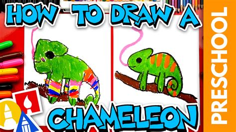 How To Draw A Chameleon Preschool Art For Kids Hub