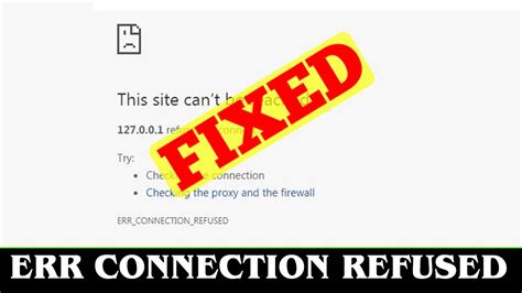 Solved Net Err Connection Refused Error Code Problem Youtube
