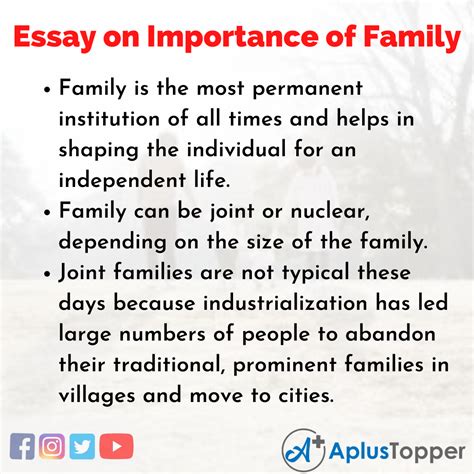 Essay on Importance of Family For Kids & Students | Essay on Importance ...