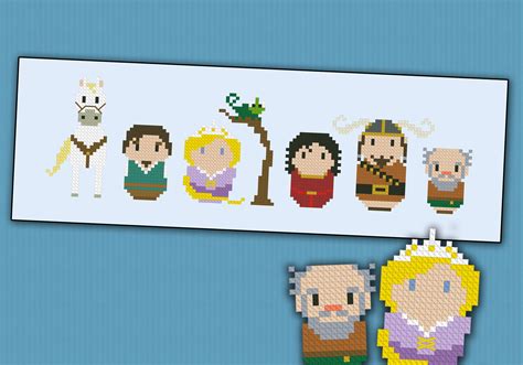 Tangled Cartoons Mini People Cross Stitch Patterns Products