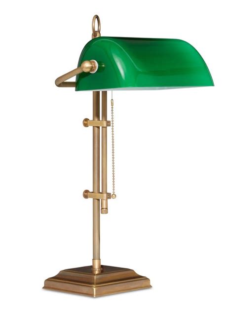 Bankers Table Lamp Burnished Brass With Green Shade Broughtons